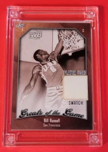 BILL RUSSELL PLAYER WORN JACKET 2022-23 Jersey Fusion UD GREATS CARD CELTICS - Picture 1 of 5