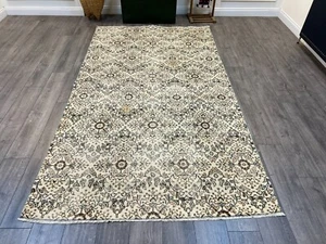 Beige Flächenteppich, antiker Teppich, Orientteppich, handgefertigter Teppich, Wollteppich, 5,4 x 9,6 Fuß - Bild 1 von 10