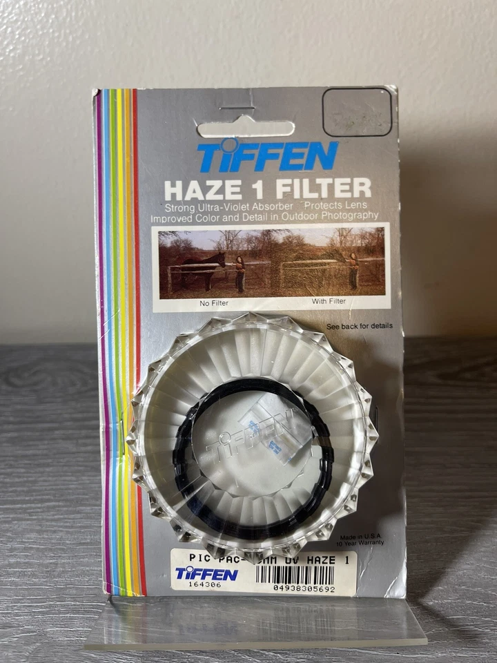 Tiffen 49mm Haze-1 Camera Lens Filter Black Ring Vintage W/ Protective Case NEW - Image 1 of 2