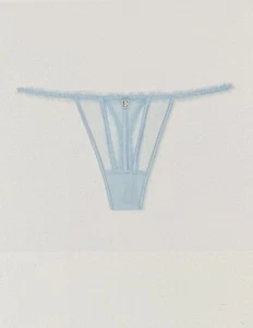 Victoria's Secret Dream Angels Glitzer Tüll Tanga Höschen Strass Netz blau XL - Bild 1 von 4