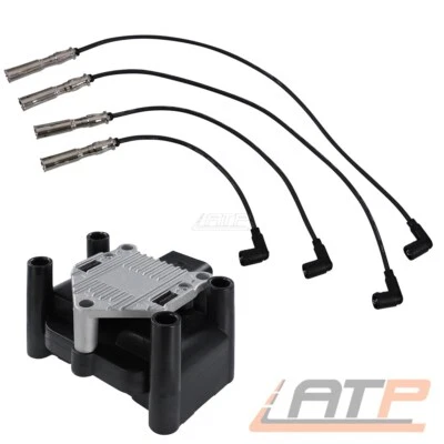 ZÜNDSPULE + ZÜNDKABELSATZ 4-TEILIG FÜR SKODA OCTAVIA 1 1U 2 1Z 1.6 BJ 00-13 - Bild 1 von 4