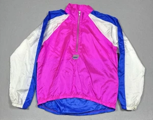 Vintage Nike Windbreaker Jacket Womens Large Neon Pink Half Zip Gray Tagged - Picture 1 of 11