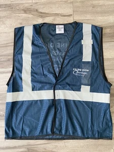 Seltene Celene Dion 2019 Courage Tour Arbeitsweste, Crew Shirt, L-XL, blau - Bild 1 von 5