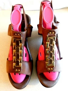 Flexi Sandals Womens Brown Leather Upper / Comfort Wedge Heels Sandals Size 8.5 - Picture 1 of 6