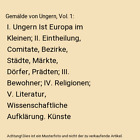 Gem&#228;lde von Ungern, Vol. 1: I. Ungern Ist Europa im Kleinen; II. Eintheilung, C