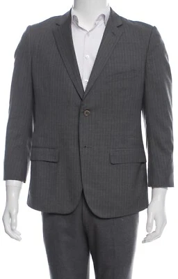 Blazer Band of Outsiders cinza carvão branco listra de giz lã terno jaqueta tamanho 4 40 - Imagem 1 de 4