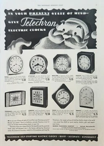 1938 Telechron Electric Clocks Vintage Ad in your present state of mind sep - Picture 1 of 1