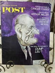 SATURDAY EVENING POST Feb 10 1968* Cancer Cures Dump LBJ W/ Classic Ads - Picture 1 of 11