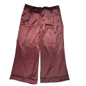 NEW Torrid Wide Leg Satin Streaky High Rise Pant Plus 2 Short Sassafras Burgundy - Picture 1 of 9