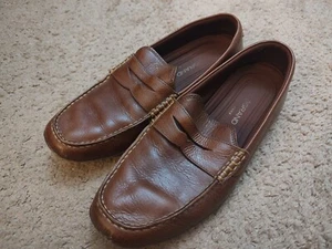 Cole Haan MotoGrand Penny Loafers Men's 11.5 M Brown Leather Driving Shoes - Picture 1 of 6