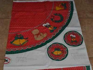 RARO VINTAGE GONNA ALBERO DI NATALE/PANNELLI TOVAGLIA/BACCA BUON NATALE - U-PICK 1 - Foto 1 di 8