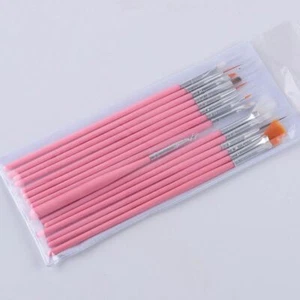 Watercolour Painting Craft Art Pink Artist Paint Brushes Set Acrylic Oil 15 pcs - Picture 1 of 6
