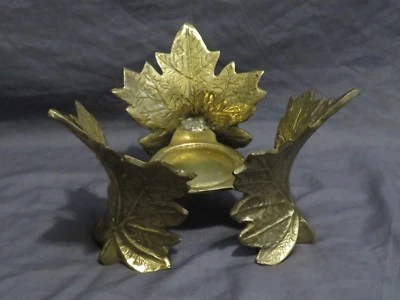 Candelabro Pilar Hoja Dorada Metálico Hierro Fundido De Colección Pedestal Otoño Otoño Foto 1 de 4