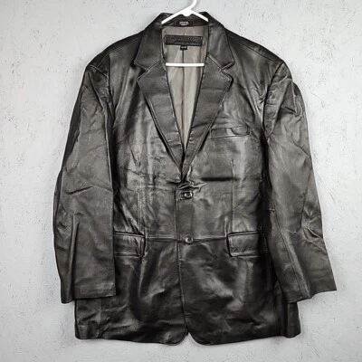 Chaqueta de Cuero Stafford Para Hombre XL Extra Grande Abrigo Negro Blazer Forrado Negocios  Foto 1 de 4