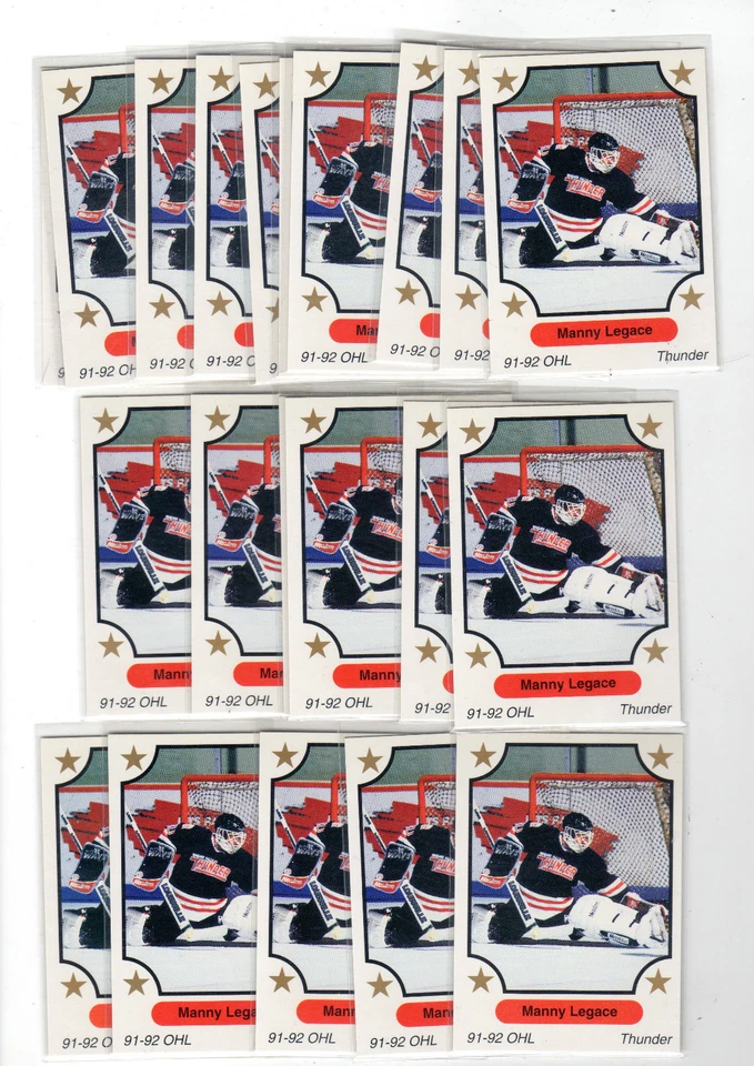 1X MANNY LEGACE 1991-92 OHL #217 RC Rookie 7th inning Sketch Detroit Red Wings - Image 1 of 1