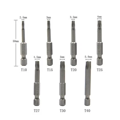 High Quality Fivepoint Magnetic Screwdriver Bit T10T40 for 1/4 Hex Shank - Image 1 of 4