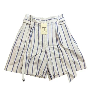 Neu mit Etikett Tyler Boe Conner Damenshorts gestreift hoher Bund Gürtel Bermuda Taschen 4 - Bild 1 von 10