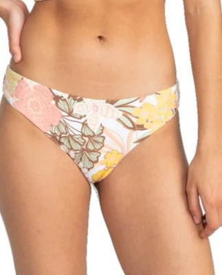Roxy Juniors Playa Paradise Reversible Hipster Bikini Bottom White Multi Size L - Image 1 of 4