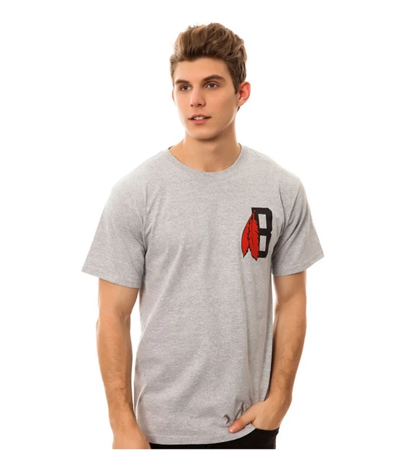 Black Scale Mens The Feather B Logo Graphic T-Shirt, Grey, Small - Image 1 of 1