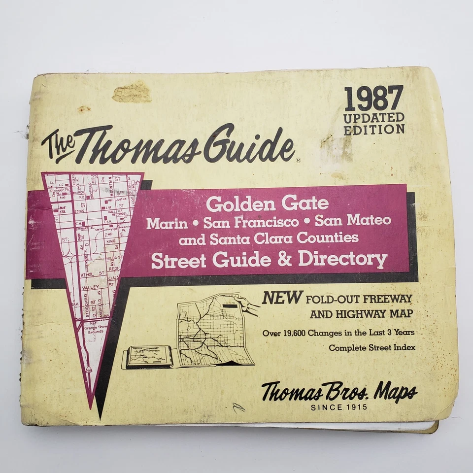 Vintage 1987 The Thomas Guide Updated Edition Golden Gate 1987 Thomas Guide - Image 1 of 4