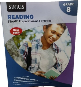 SIRIUS Texas GRADE 8 READING STAAR Preparation & Practice Workbook Home School - Imagen 1 de 1