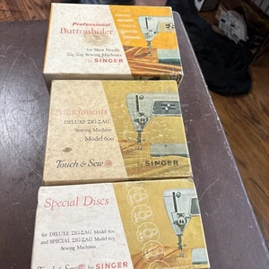 Singer Nähmaschine 600 Aufsätze Posten Knopflochscheiben Zick Zack - Bild 1 von 24