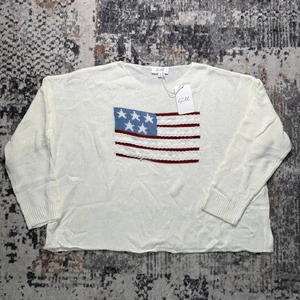 Gilli USA Flagge leichter Pullover creme Größe: M Neu mit Etikett - Bild 1 von 8