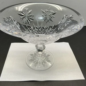 Waterford Cut Crystal Round Compote Pedestal Bowl Signed 6”h X 7.5”dia. - Picture 1 of 11