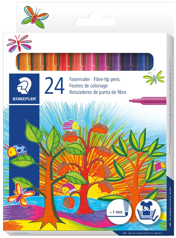 24 STAEDTLER Fasermaler Noris, 24er Kartonetui - Bild 1 von 2