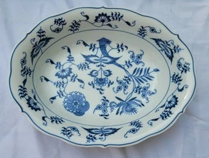 Blue Danube China Oval Serving Vegetable Bowl Ribbon Banner Logo Replacement Vtg - Picture 1 of 6