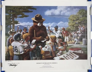 Poster vintage originale SMOKEY'S OUREACH TO AMERICA Smokey Bear sport all'aperto - Foto 1 di 3