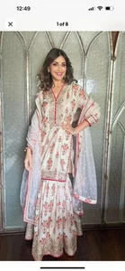 WEDDING SHARARA SALWAR KAMEEZ SUIT WOMEN INDIAN PAKISTANI KURTI PLAZZO ETHNIC - Picture 1 of 3