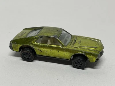 Neumático rojo AMC vintage Hot Wheels Mattel Redline 1968 personalizado AMX verde lima EE. UU. Foto 1 de 4