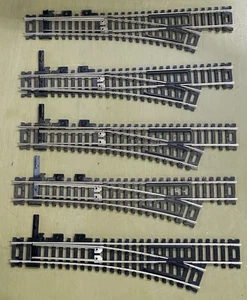 5 ATLAS R/H SNAP HO SCALE NICKEL SILVER #4 TURNOUTS W/O MOTORS-FREE SHIP - Picture 1 of 3
