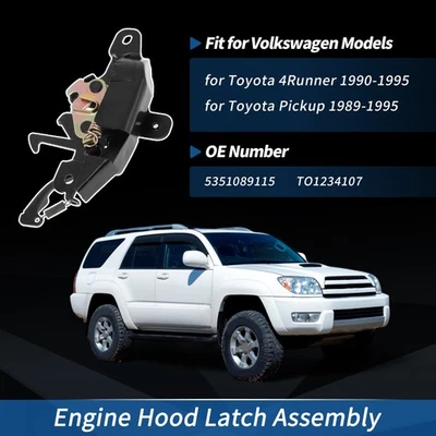 Conjunto de pestillo capó motor coche para Toyota 4Runner 1990-1995 Nº5351089115 Foto 1 de 4