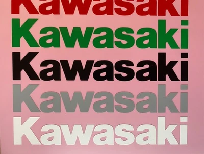 TWO KAWASAKI MOTORBIKE STICKERS DECALS. CHOOSE SIZE AND COLOUR. Postage inc. - Image 1 of 4