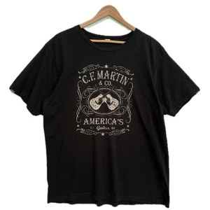 Alternative CF Martin Dual Guitars Graphic Tee Mens Size XL Black Americas 1833 - Picture 1 of 7