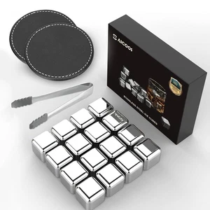 16 Pack Reusable Stainless Steel Ice Cubes for Drinks - Metal Whiskey Stones,... - Picture 1 of 9