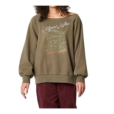 Arizona Juniors Womens Off shoulder Long Sleeve Brown Scenery Sweatshirt Size S - Image 1 of 4
