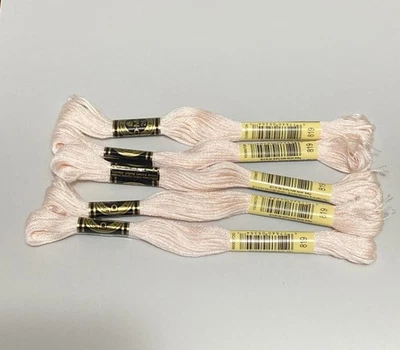 DMC 25 Skeins Floss Mouline Special Color: 819 8.7 Yards (Light Pink) lot of 5 - Image 1 of 2