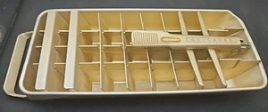 Vintage Frigidaire Quickube 32 Ice Cube Tray Gold Aluminum Metal Quick Release - Picture 1 of 8