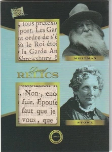 2024 Walt Whitman / Harriet Beecher Stowe Pezzi del Passato #179 Doppia Reliquia - Foto 1 di 2