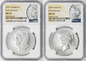 2023 $1 Morgan & Peace Dollar NGC MS70 Early Releases - Picture 1 of 4