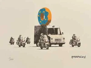 Impresión artística PHANKSY "Cinnamon Donut"/300 Banksy Phish derivado 9x12 panaderos docena - Imagen 1 de 1
