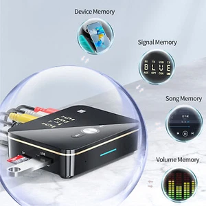 2 in 1 Transmitter Receiver Wireless NFC to 2RCA Stereo Adapter USB Bluetooth - Photo 1/12