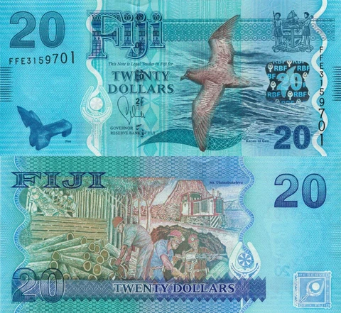Fiji 20 Dollars (2013) - Flora & Fauna Issue/p-117 UNC Cover