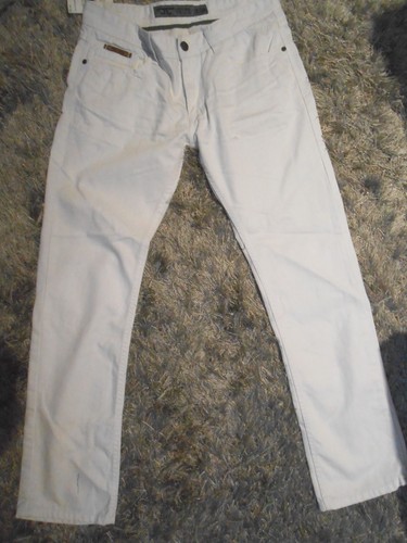 JORDAN CRAIG PANTALONE DENIM BIANCO 100% COTONE UOMO TAGLIA 34 34 ***