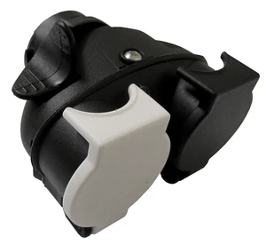 CARAVAN TOWING PLUG + SOCKET SHORT ADAPTER 13p car to 2 x 7 pin electrics Th - Picture 1 of 2