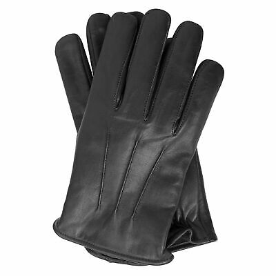 Mens Leather Warm Soft Driving Fleece Lined Winter Gloves S-XL • 13.38€