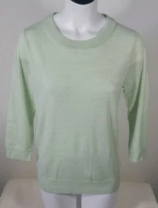 J Crew Women's Sweater Size Small Wool Green 3/4 Sleeve Crew Neck Lightweight  D - Picture 1 of 5